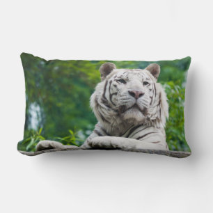 Personalizado tigre blanco tirando almohada