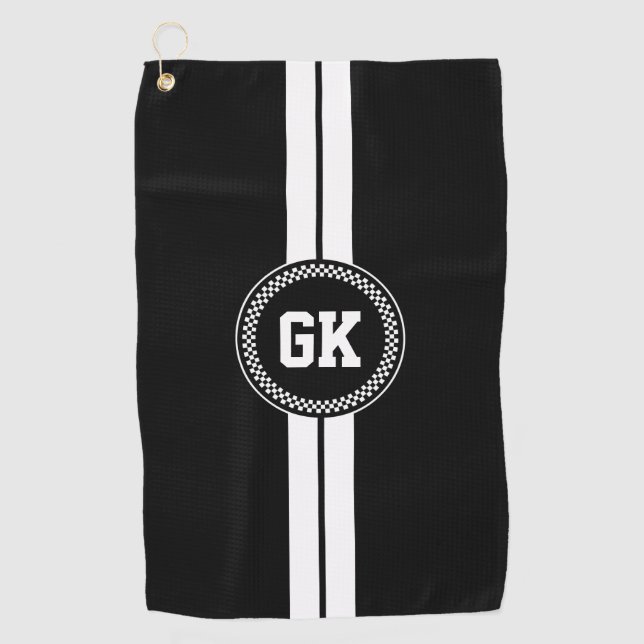 Personalizado Toalla de Golf Stripe Regalo de golf (Anverso)