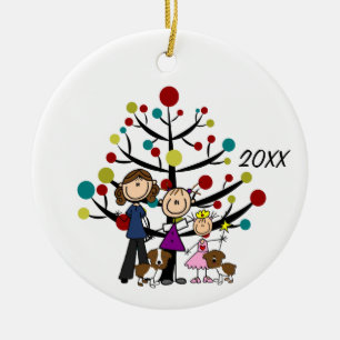 Personalizado tres Chicas, dos perros adornos de v