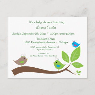 Personalizado Tres Pájaros Pequeños Invitación Bab