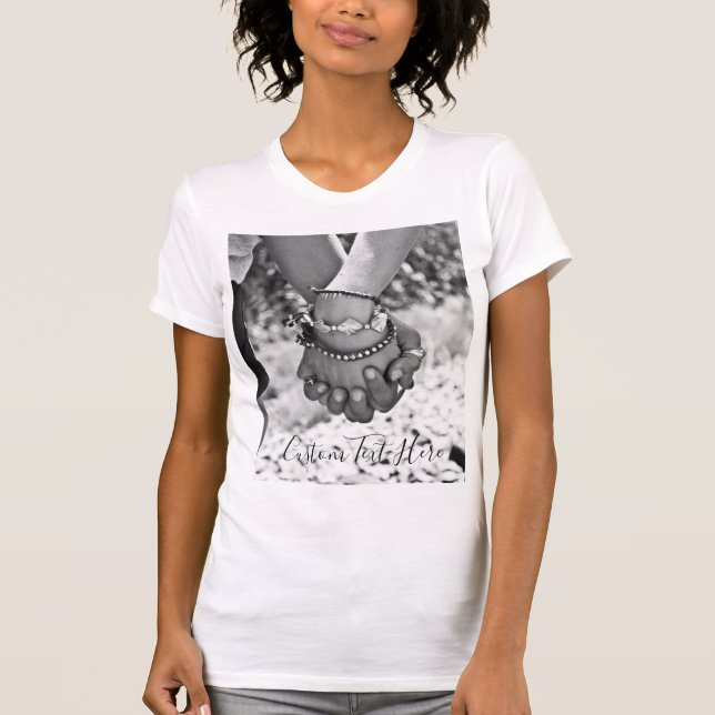 Personalizado tu camiseta fotográfica con texto (Anverso)