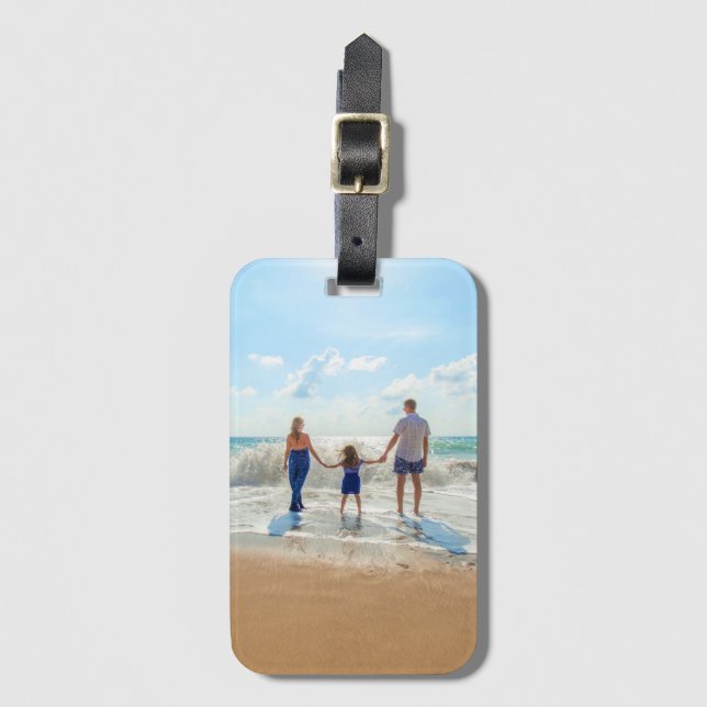 Personalizado Tu etiqueta de portaequipajes fotogr (Anverso vertical)