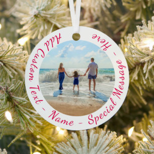 Personalizado Tu Familia Foto Regalo De Ornamento