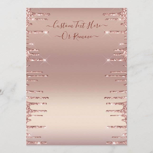 Personalizado Tu Menú Rosa Dorado Brillo Rubor (Anverso)