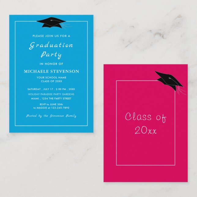 Personalizado Tu Propia Invitación De Graduación D (Anverso / Reverso)