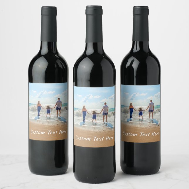 Personalizado tu regalo de etiqueta de vino fotogr (Botellas)