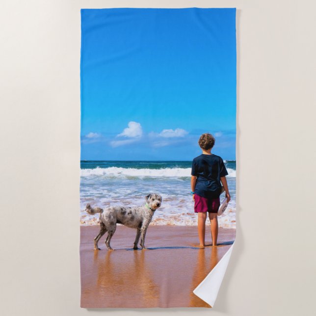 Personalizado Tu regalo de toalla de playa de foto (Anverso)