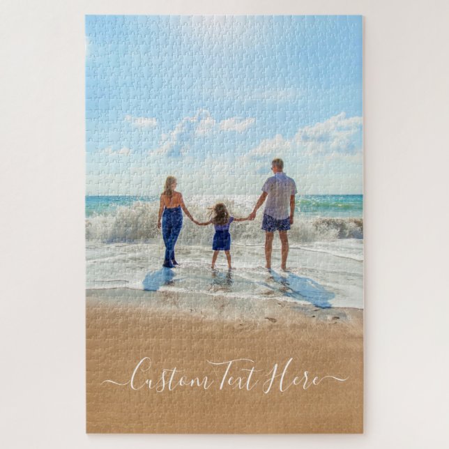 Personalizado tu rompecabezas fotográfico con text (Vertical)