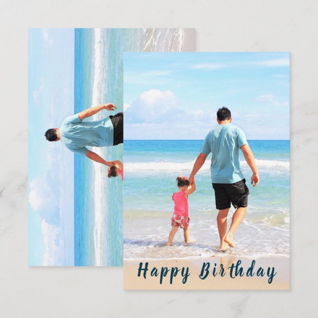 Personalizado Tu tarjeta de cumpleaños fotográfica (Anverso / Reverso)