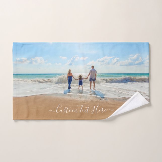 Personalizado Tu toalla de baño de fotos con texto (Toalla de mano)