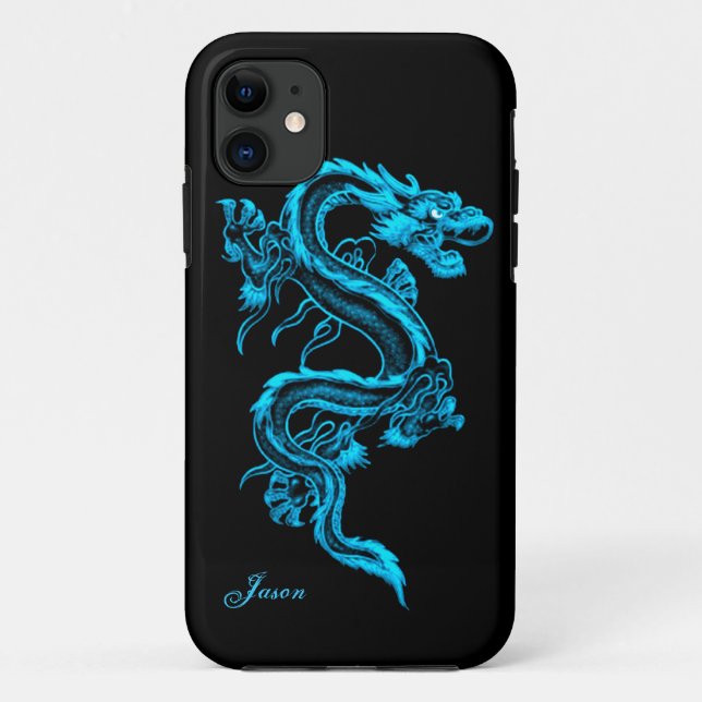 Personalizado Turquoise Dragon iPhone 5 Funda (Reverso)