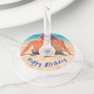Personalizado tus etiquetas de vidrio de vino foto