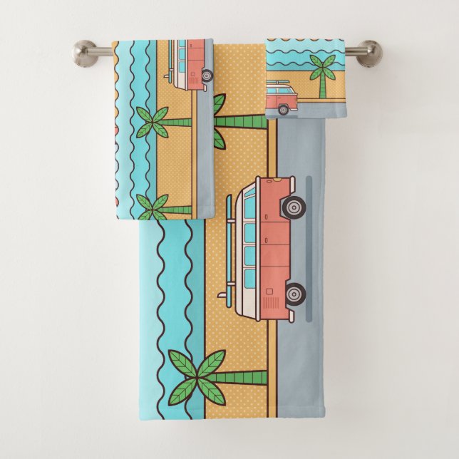 Personalizado Ubicación Surfer toalla set (In situ)