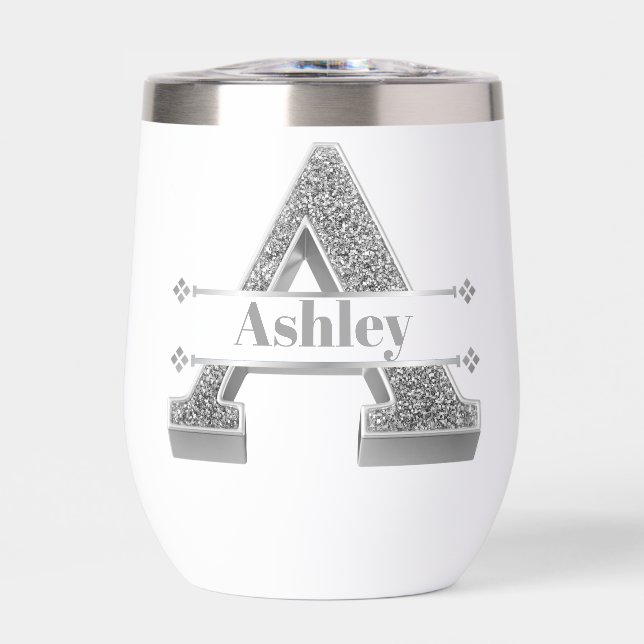 Personalizado Un Monograma De Plata Inicial Su Nom (Frente)