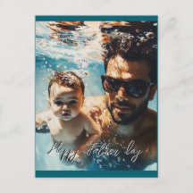 Personalizado una foto de la postal de padre e hij