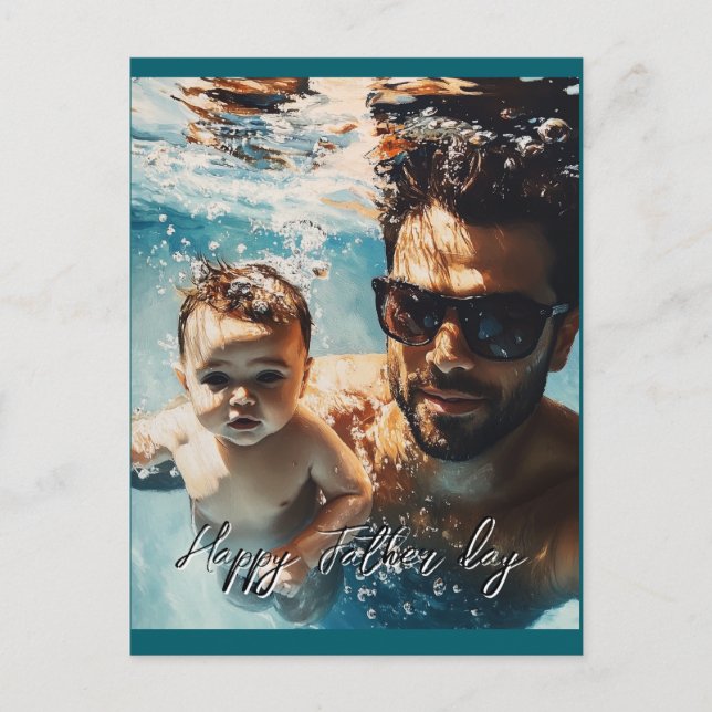 Personalizado una foto de la postal de padre e hij (Anverso)