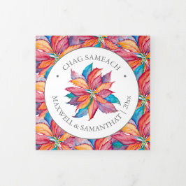Personalizado único foto tarjetas Hanukkah rosadas