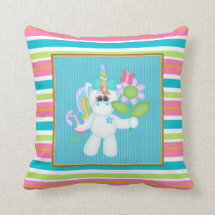 Personalizado unicornio habitación tirar almohada