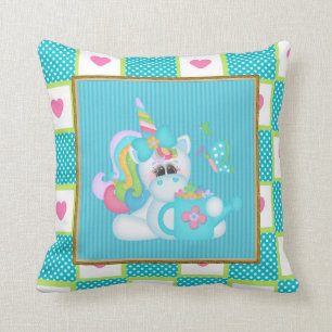 Personalizado unicornio habitación tirar almohada