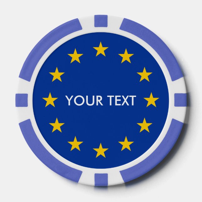 Personalizado Unión Europea bandera fichas de póqu (Anverso)