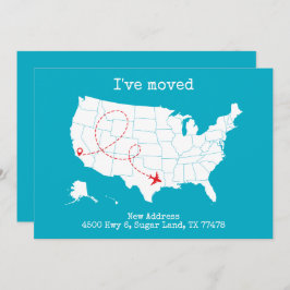 Personalizado USA Map Turquoise Invitación "Me he