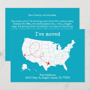 Personalizado USA Map Turquoise Invitación "Me he 