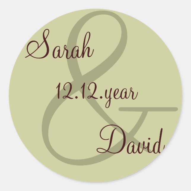 personalizado verde Etiqueta del monograma (Anverso)