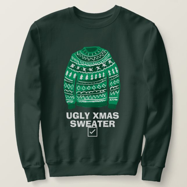 Personalizado verde Feo Navidad Suéter fiesta (Anverso del diseño)
