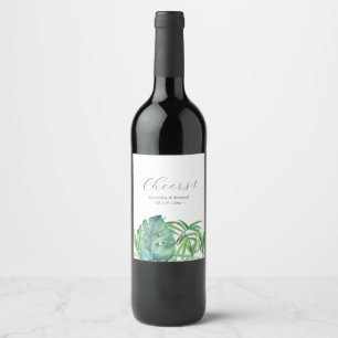 Personalizado Vino Etiquetas Palm Tropical