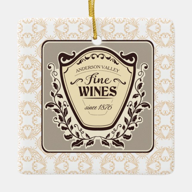 Personalizado vino fino adorno de Navidad (Anverso)