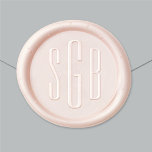 Personalizado Vintage 3 Letra Monograma Iniciales<br><div class="desc">El sello de cera monograma serif de estilo vintage se puede personalizar con tres iniciales para una pareja individual o casada. Adecuado para envíos personales o profesionales. También funciona como un elegante monograma boda de los nombres de la novia y el novio y el apellido inicial.</div>