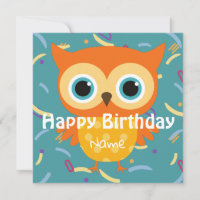 Personalizado vintage búho cumpleaños lindo Tarjet