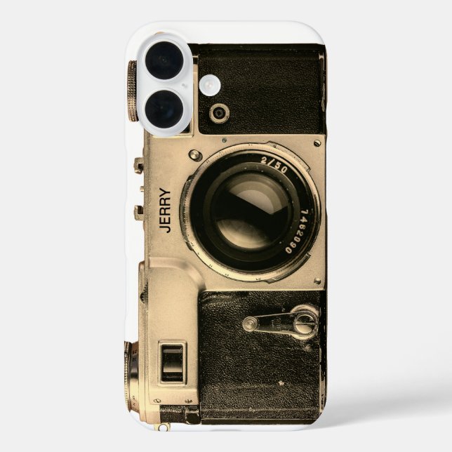 Personalizado Vintage Camera iPhone 16 Funda (Reverso )