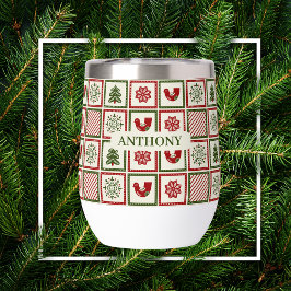 Personalizado Vintage de patrón de navidades