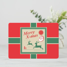 Personalizado Vintage Retro Feliz Navidad Tarjeta 