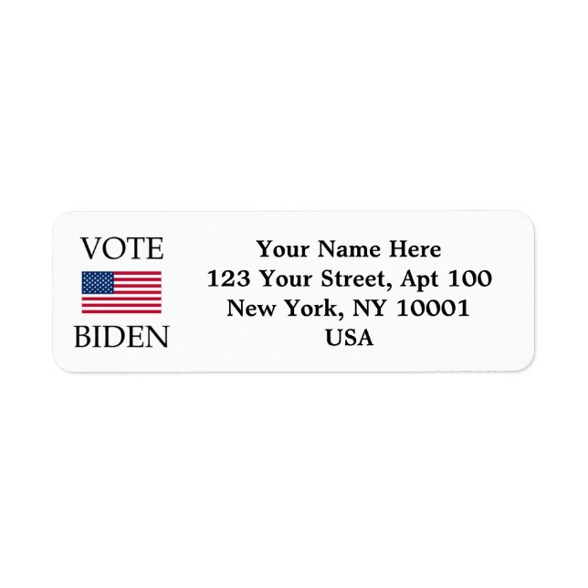 Personalizado Vote Biden Etiqueta Patriótica de Ba (Frente)