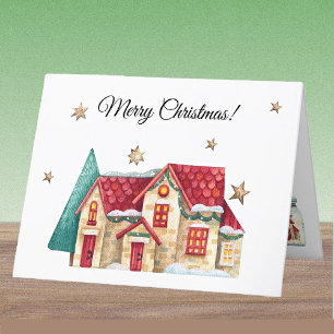 Personalizado Watercolor Winhouse Feliz Navidad