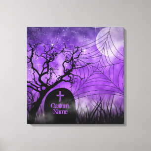 Personalizado web Starry Purple Gótico - Lienzo en