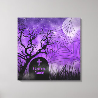 Personalizado web Starry Purple Gótico - Lienzo en