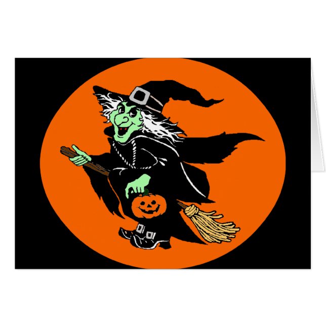 Personalizado Witch Flying Halloween (Anverso (Horizontal))