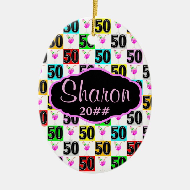 PERSONALIZADO Y FECTO FELIZ 50º ORNAMENTO (Frente)