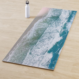 Personalizado yoga mat ocean waves shore