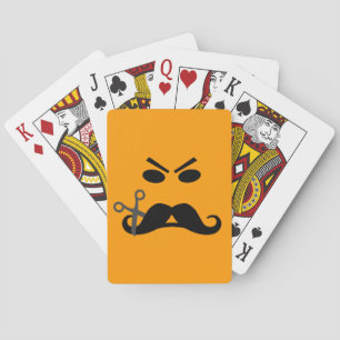Personalizados de Mustache enojados jugando cartas