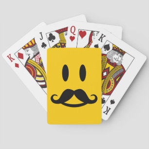 Personalizados de Mustache feliz jugando cartas
