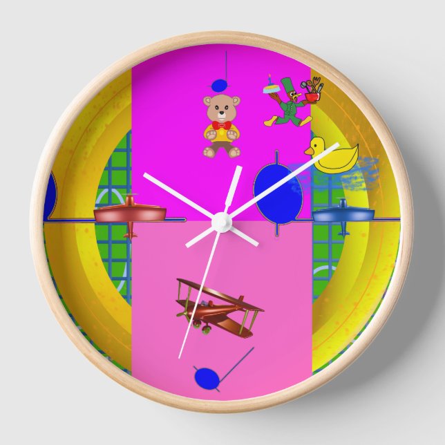 Personalizados en el reloj de pared rosada, reloj  (Anverso)