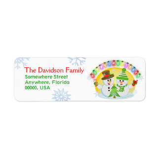 Personalizados Navidades Snowmen Devolver etiqueta