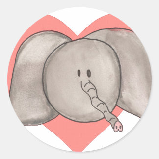 Personalizados Pegatinas elefantes del corazón.
