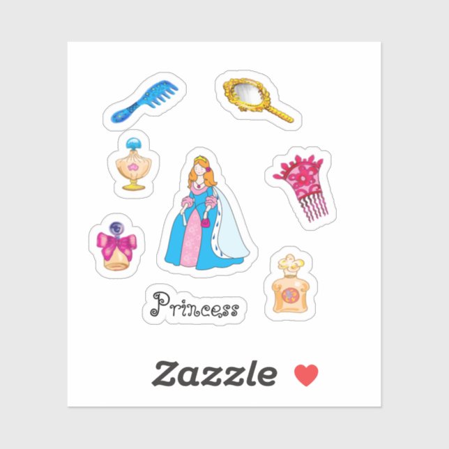 Personalizados pegatinas princesas y accesorios (Hoja)