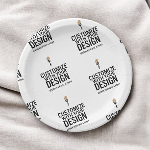 Personalizados Platos de Papel Minimalistas con Ma