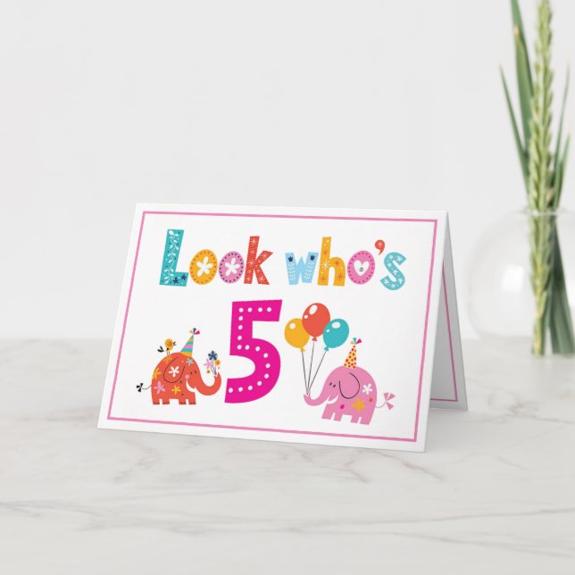 Personalizar 5 Tarjeta de cumpleaños para un Chica (Anverso)